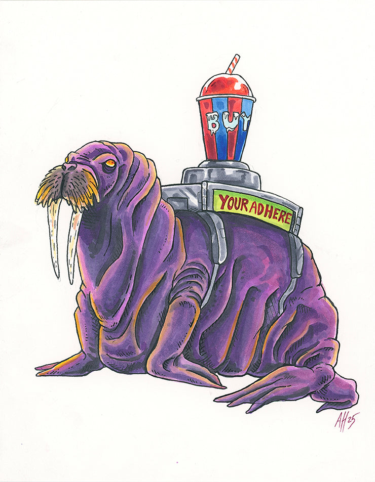 Original Marker Drawing Walrus Ad